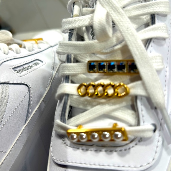 Reebok, Cardi B, white leather platform, shoes, brand new, size 9 - Picture 9 of 10